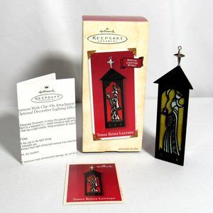 Three Kings Lantern 3 Sided Ornament w/Clip-On Attachment 2002 Hallmark Keepsake